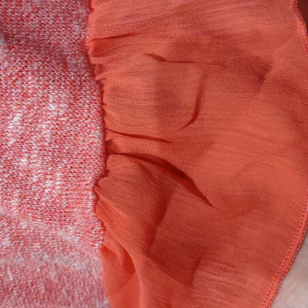 Pink Coral Ruffle Hem Top Blouse, Nwt - Picture 2 of 7